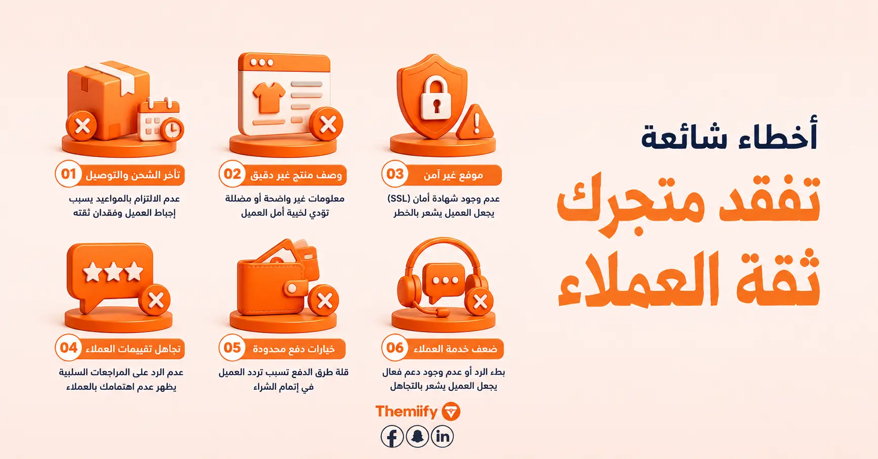 أخطاء شائعة تفقد متجرك ثقة العملاء أخطاء شائعة تفقد متجرك ثقة العملاء